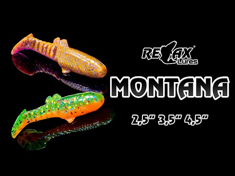 Relax Montana Shad 12,5 cm (4,5") oranžne bleščice / fluo zelene bleščice 2 kosa